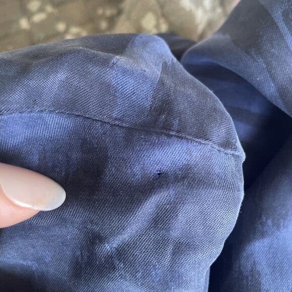 Brochu Walker blue okay boxy short sleeve blouse top size L relaxed - Picture 7 of 8